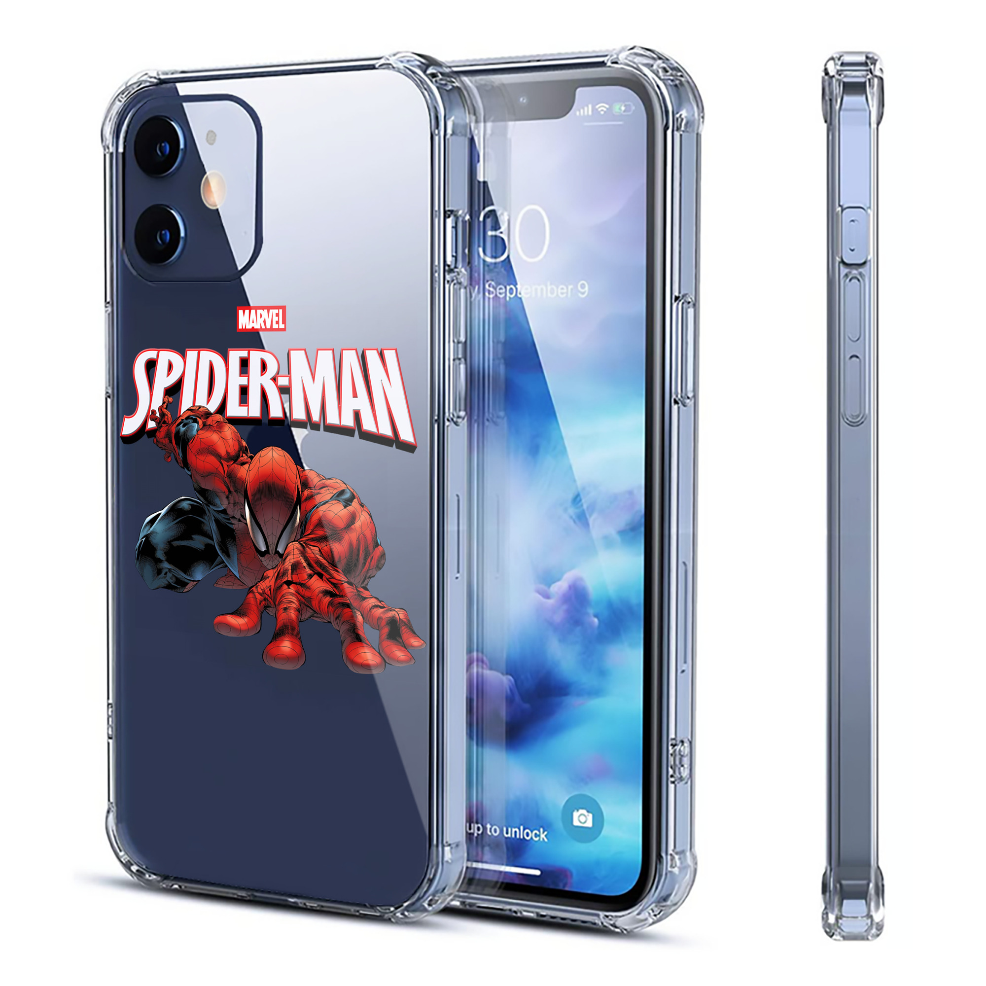 （画像用） Spider Man スパイダーマン 【iPhone 12シリーズ対応】透明スマホケース（クリアソフトケース）